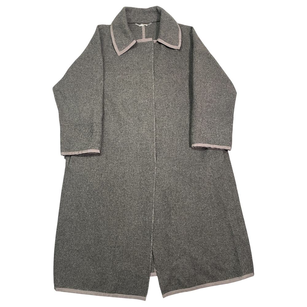 Vintage 90s Alberta Ferretti Minimalist Designer Wool Coat